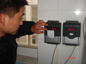 莫富龙氨纶（苏州）有限公司IC卡节水控制器200套安装现场。